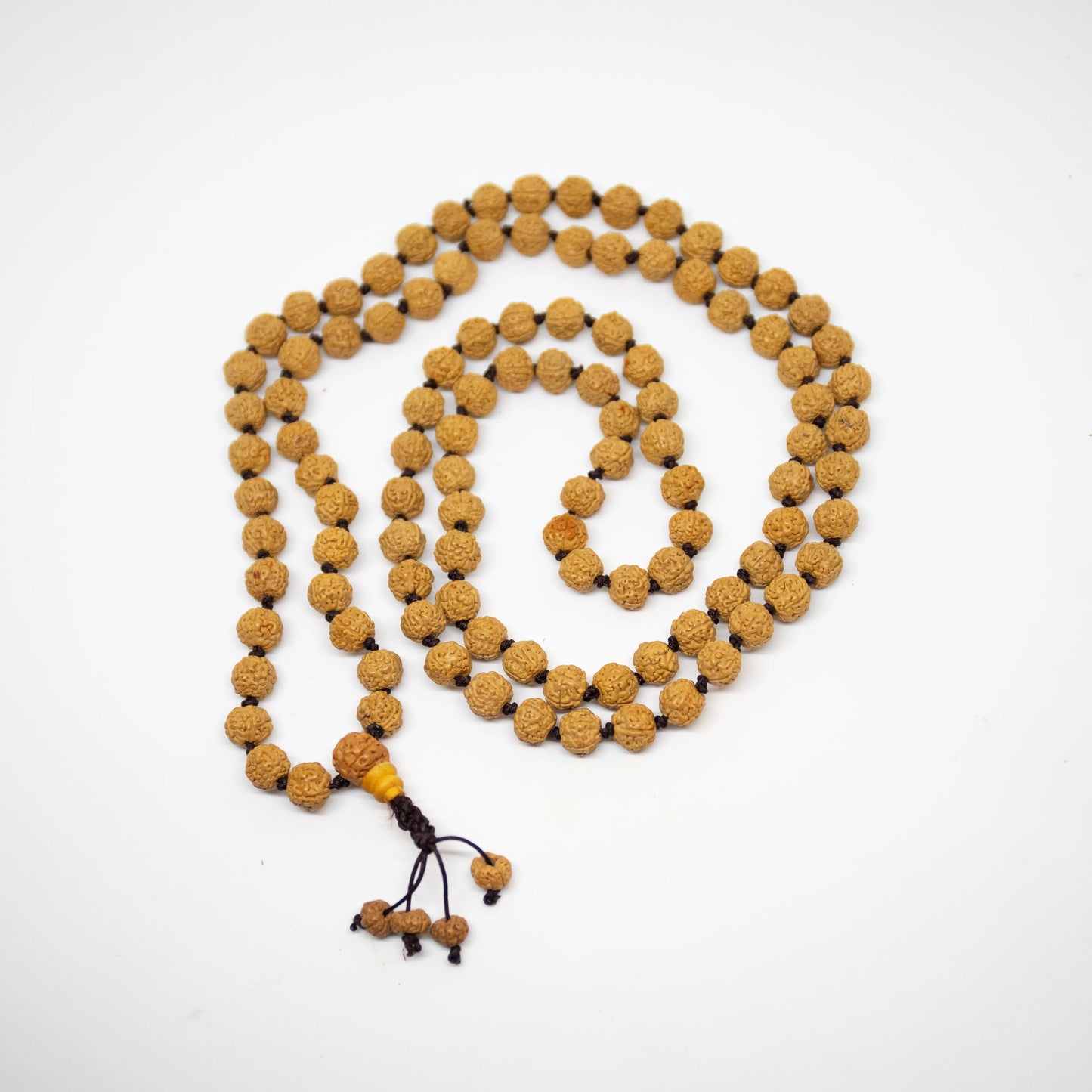 Rudraksha Seed Knotted 108 Bead Mala Prayer Beads - 8mm (1 Pack)