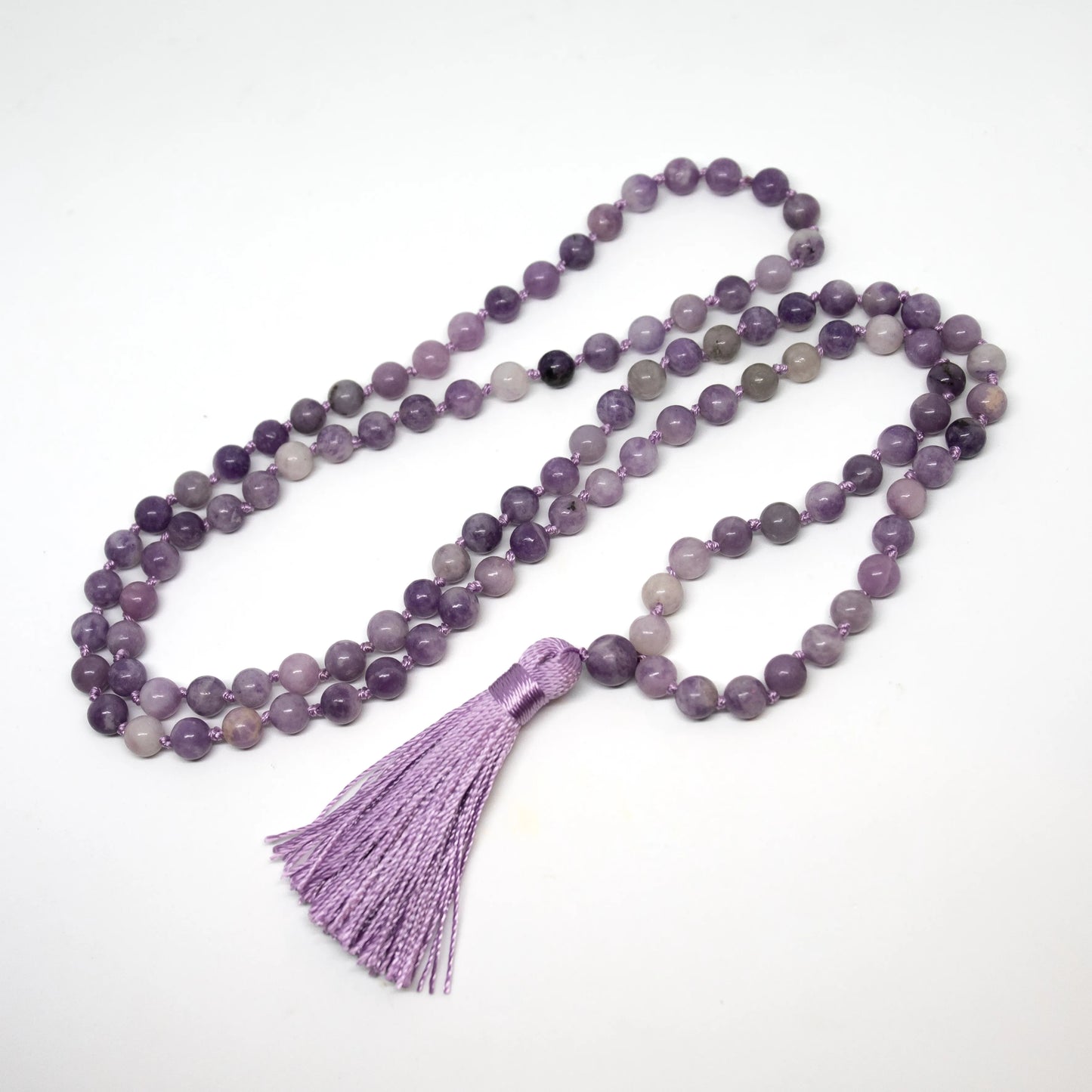 Lepidolite Knotted 108 Bead Mala - Prayer Beads - 8mm (1 Pack)