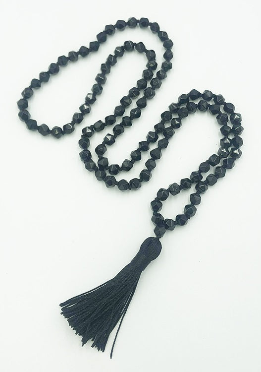 Black Tourmaline Knotted 108 Mala - Prayer Beads - 8mm (1 Pack)