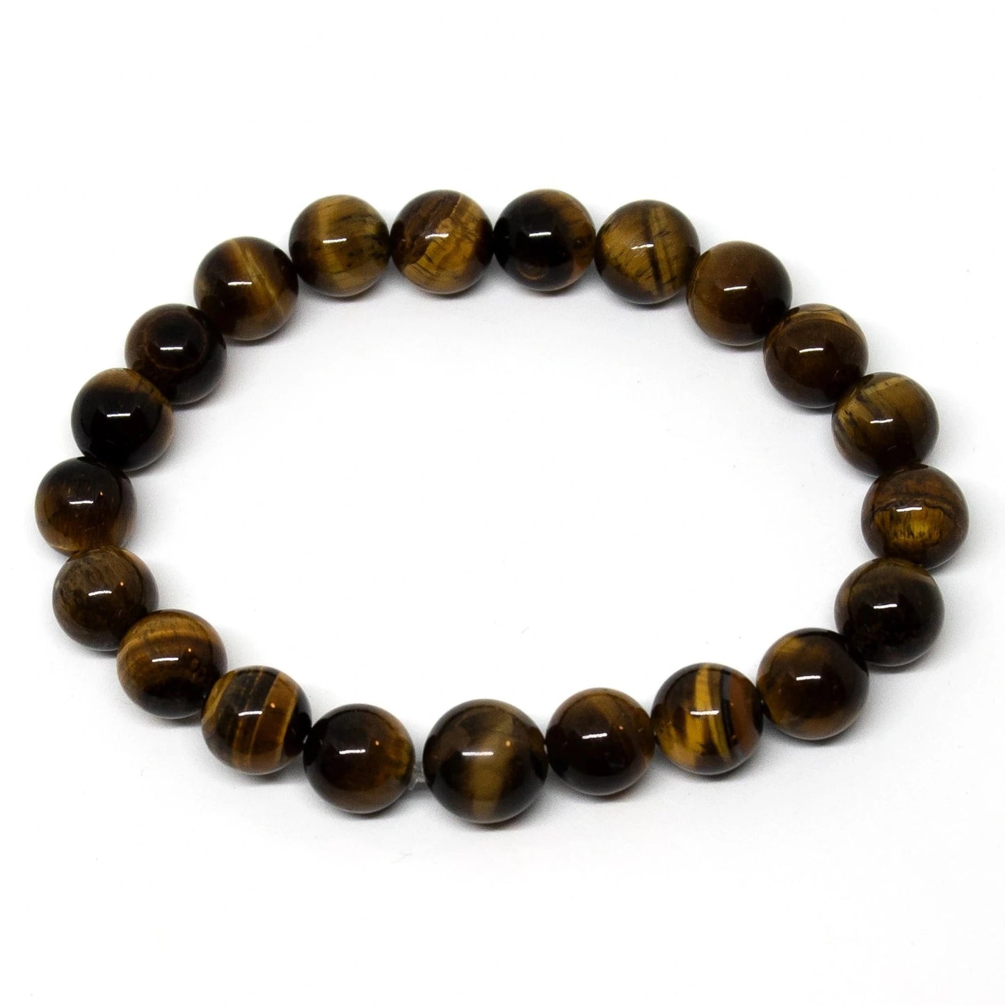 Long Size Tiger Eye Beaded Bracelet - Wrist Mala - 10mm (4 Pack)