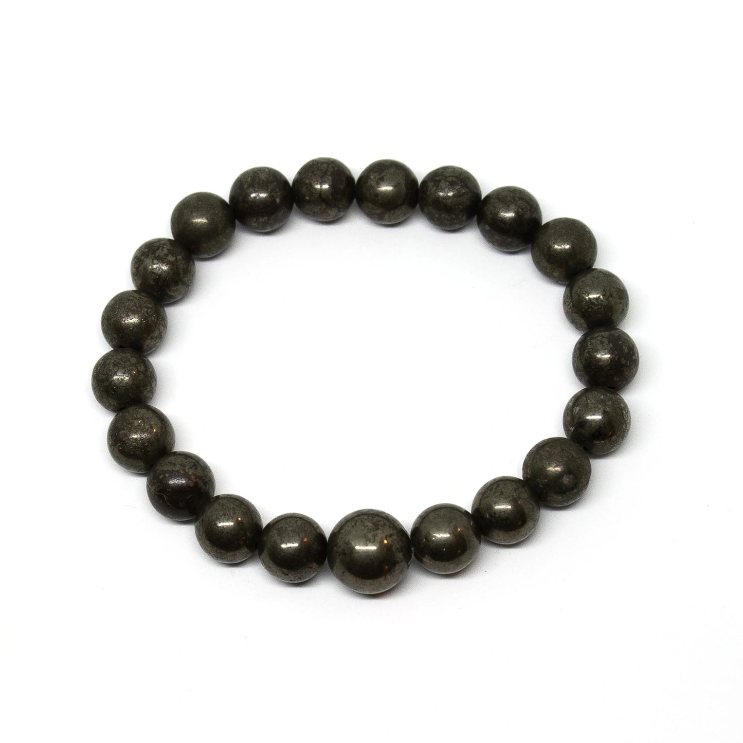 Long Size Pyrite Beaded Bracelet - Wrist Mala - 10mm (2 Pack)