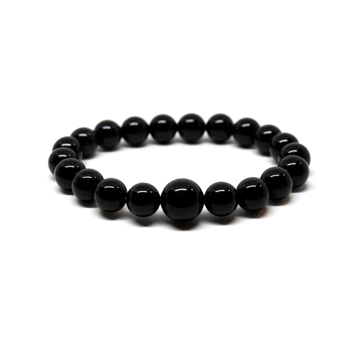 Long Size Black Obsidian Beaded Bracelet Wrist Mala 10mm (2 Pack)