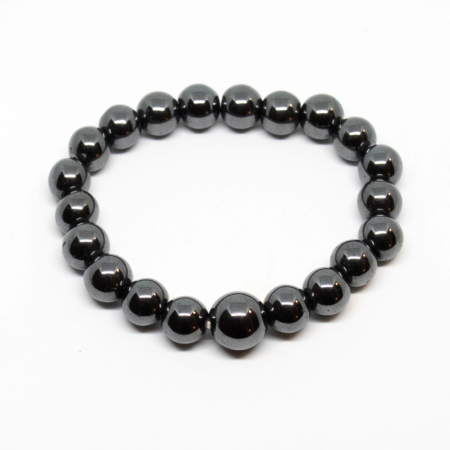 Long Size Hematite Beaded Bracelet - Wrist Mala - 10mm (6 Pack)