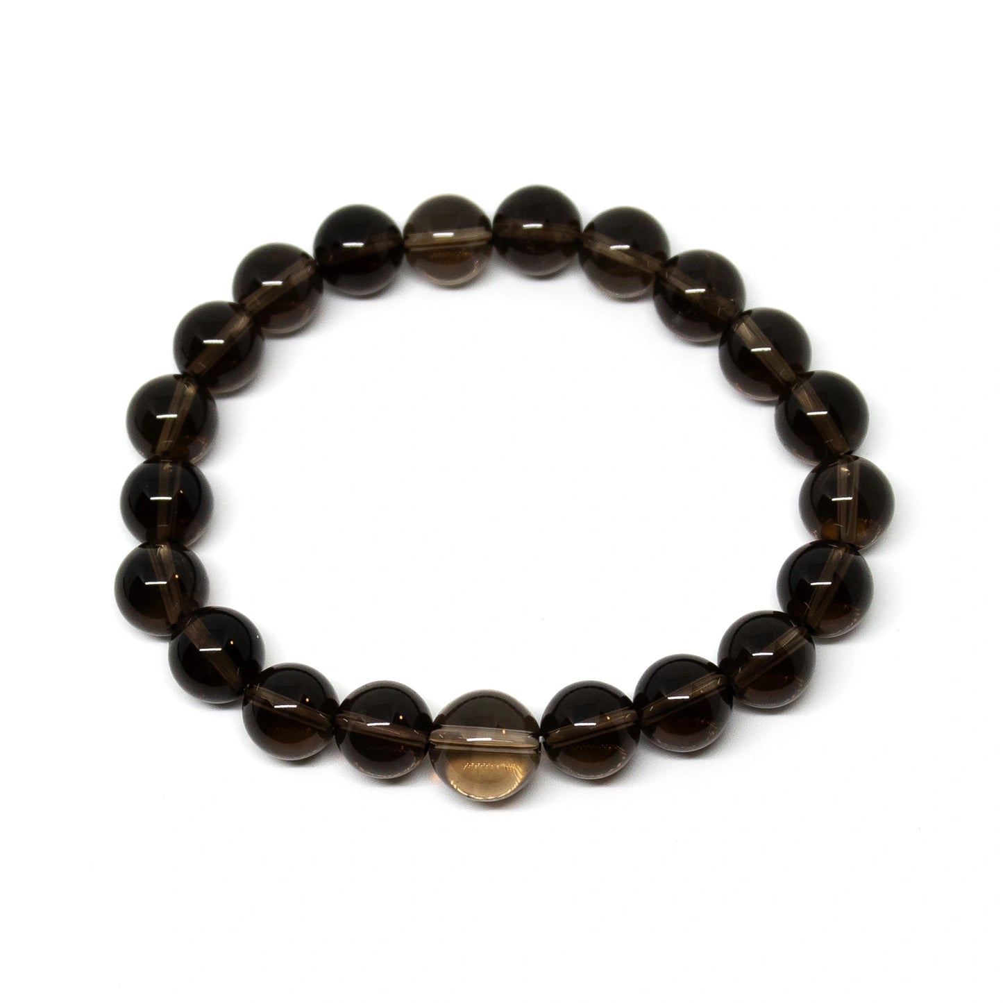 Long Size Smoky Quartz Crystal Beaded Bracelet - 10mm (1 Pack)