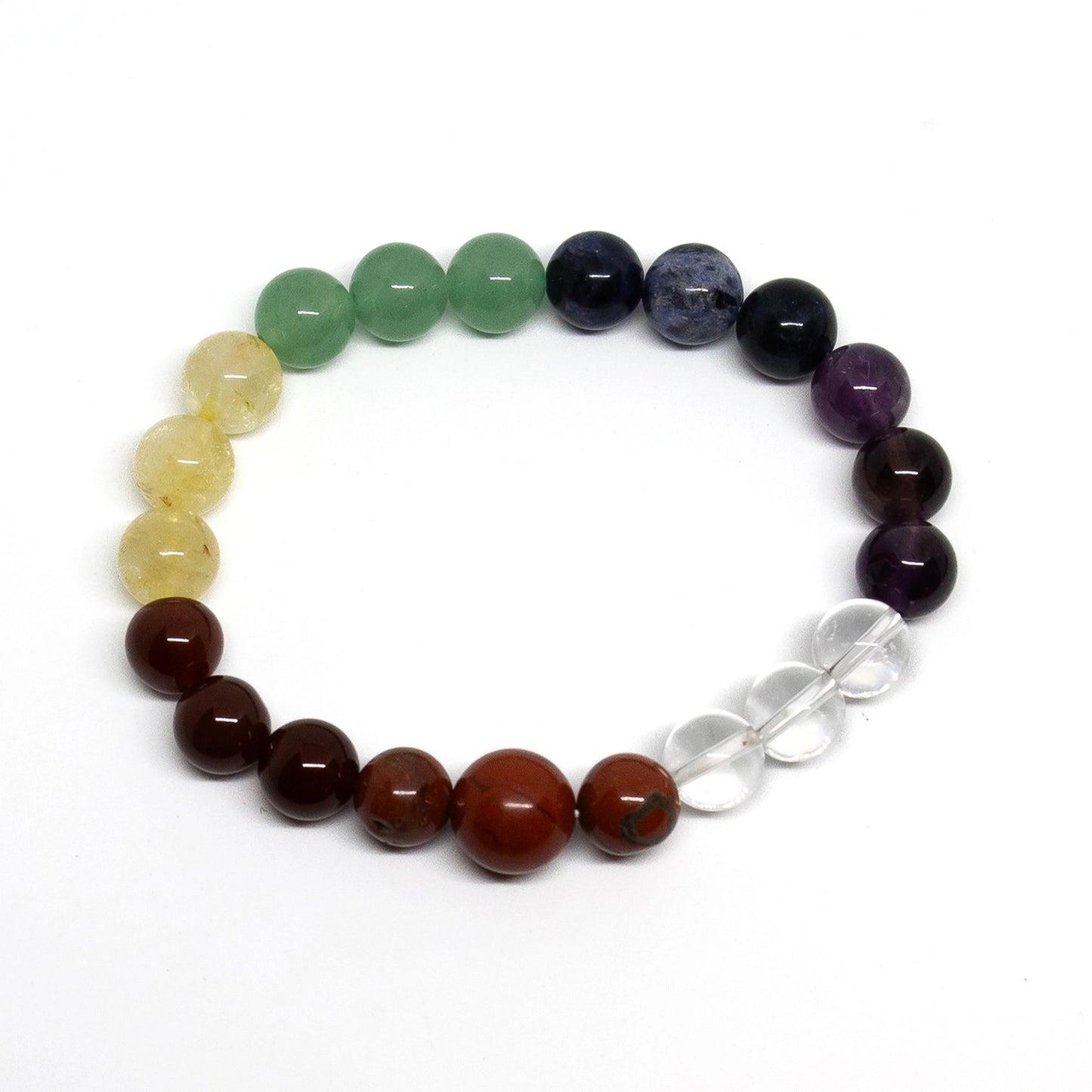 Long Size Real Gemstone Chakra Beaded Bracelet Mala 10mm (1 Pack)