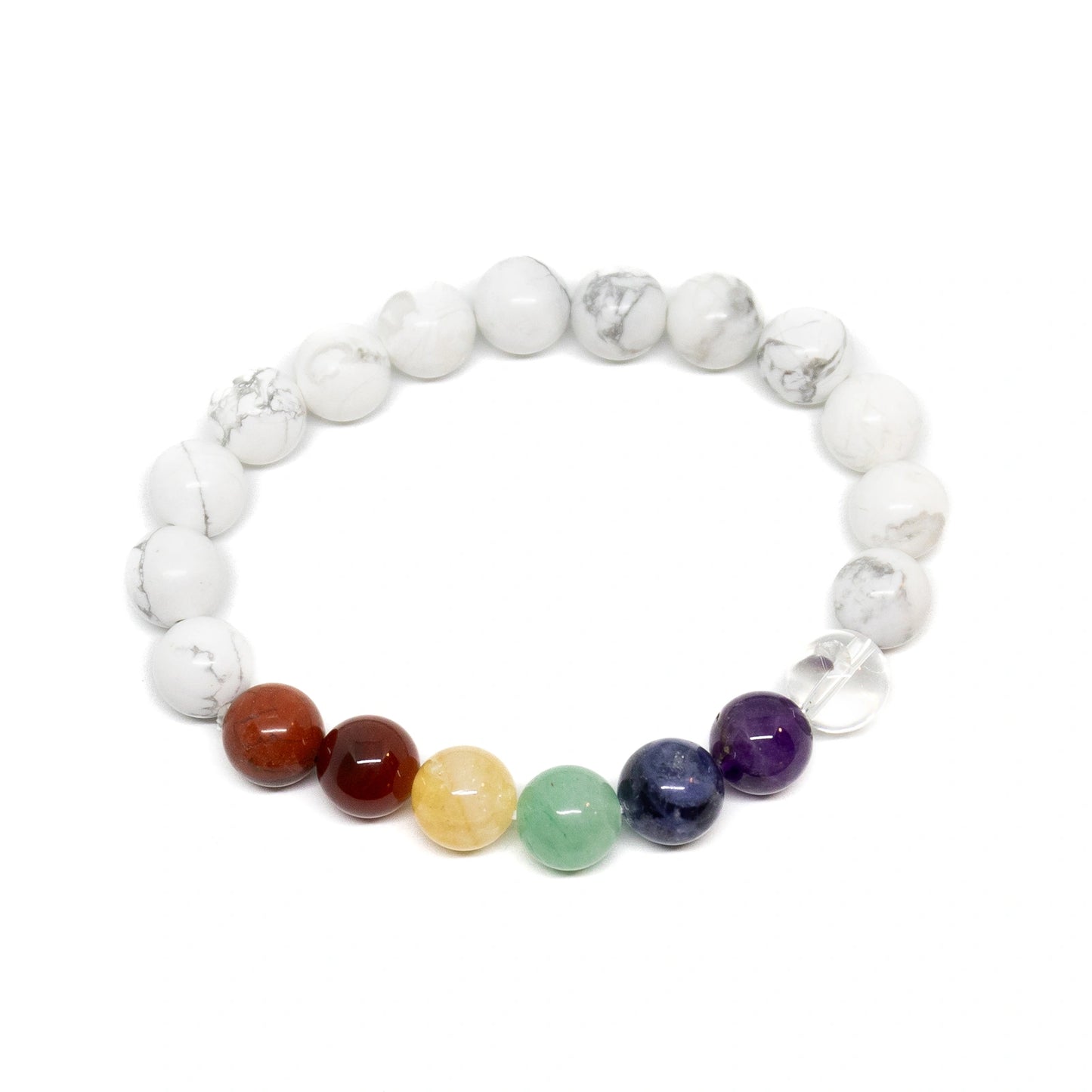 Long Size Real Gemstone Howlite Chakra Bracelet - 10mm (1 Pack)