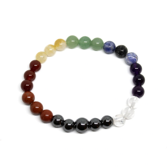 Longer Length Chakra Beaded Bracelet Wrist Mala 8mm (2 Pack)