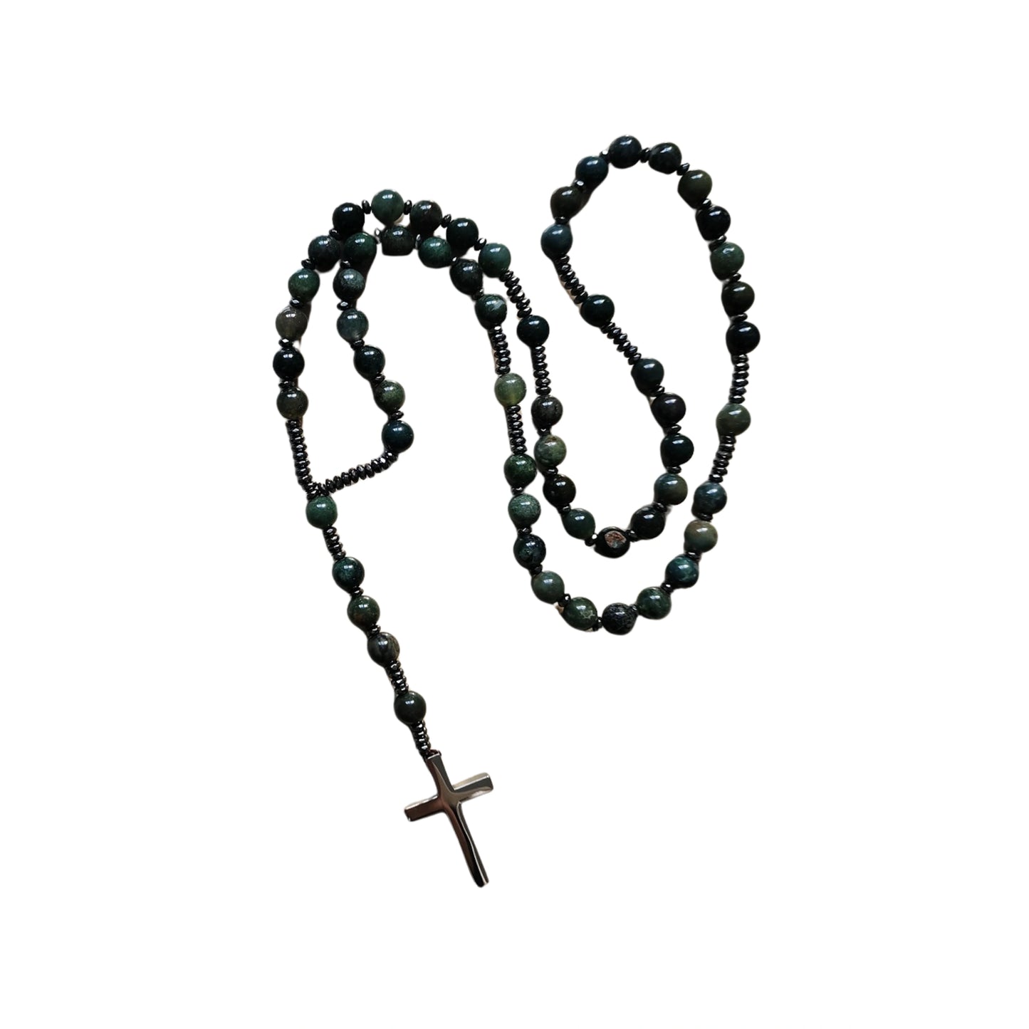 Moss Agate Gemstone Rosary - Prayer Beads - 8mm (1 Pack)