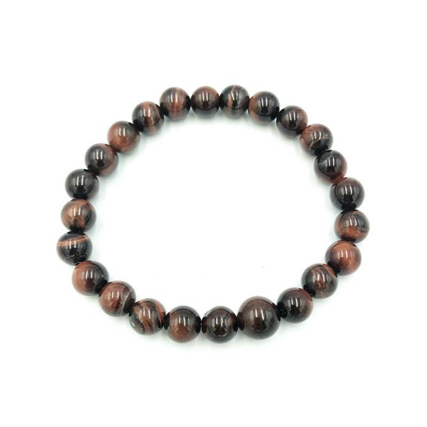 Longer Length Red Tiger's Eye Beaded Bracelet Wrist Mala 8mm (4 Pack)