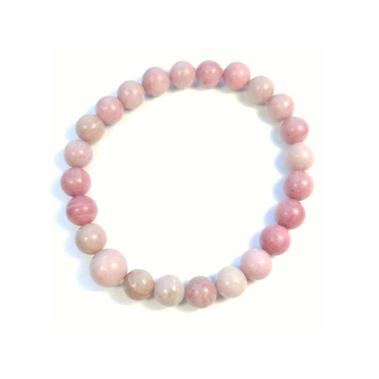 Longer Length Rhodonite Beaded Bracelet - Wrist Mala - 8mm (2 Pack)