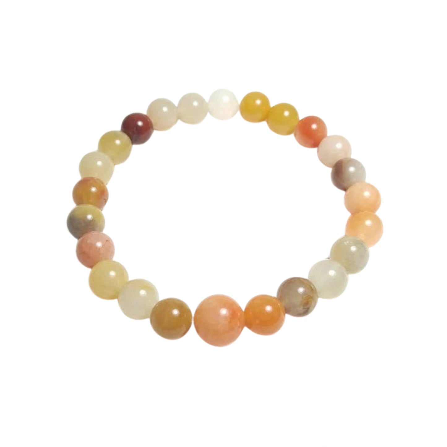 Longer Length Rainbow Jade Beaded Bracelet - Wrist Mala 8mm (2 Pack)
