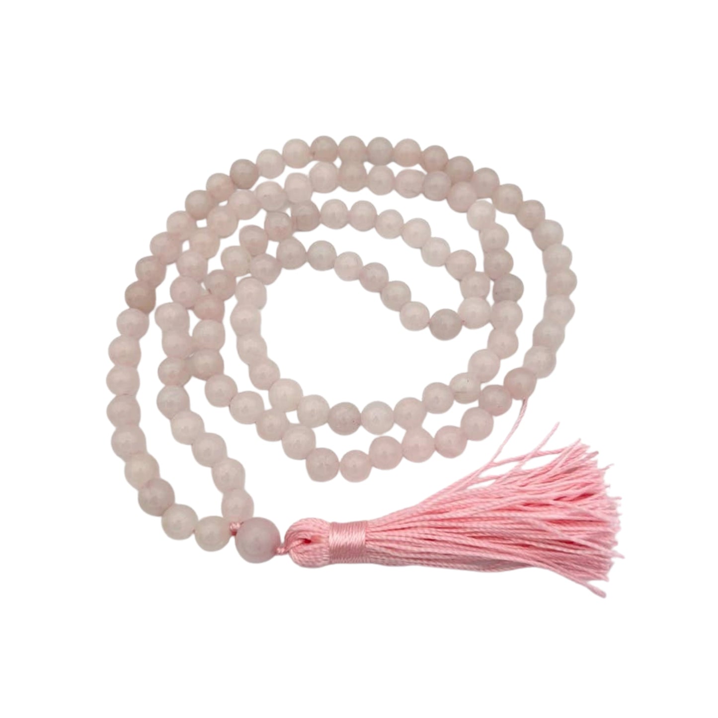 Rose Quartz Zen Unknotted 108 Bead Mala - Prayer Beads - 8mm (1 Pack)