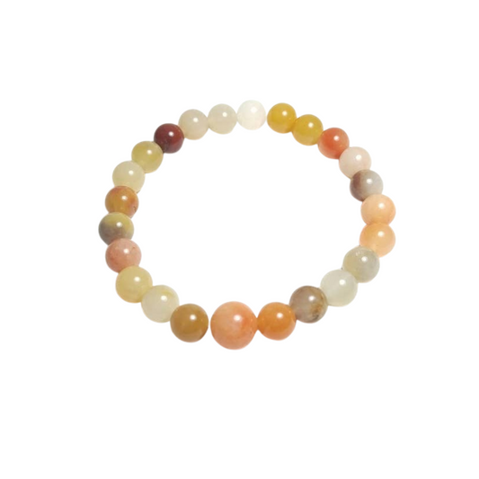 Rainbow Jade Beaded Bracelet - Wrist Mala - 6mm (4 Pack) - Large Wrists