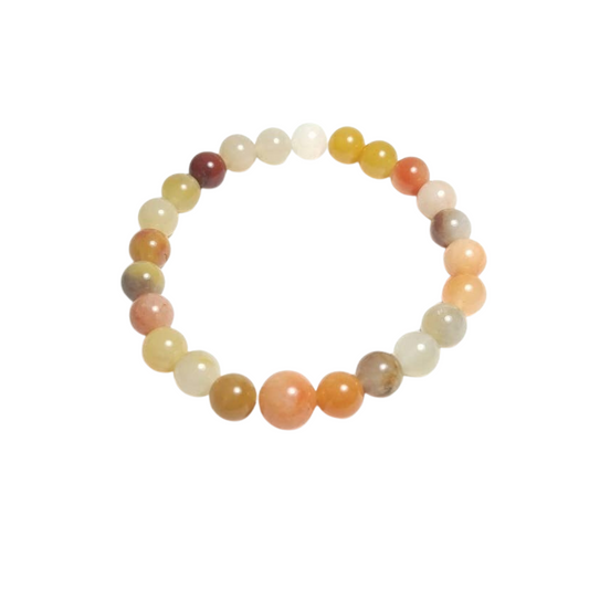 Rainbow Jade Beaded Bracelet - Wrist Mala - 8mm (2 Pack)