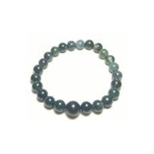 Longer Length Moss Agate Beaded Bracelet 8mm (4 Pack)