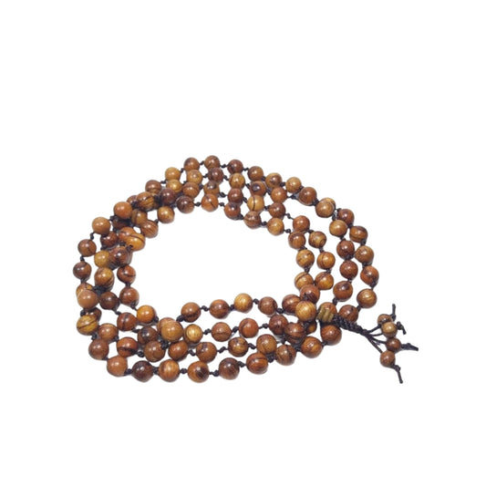 Tiger Aloeswood Knotted 108 Bead Mala - Prayer Beads - 8mm (1 Pack)