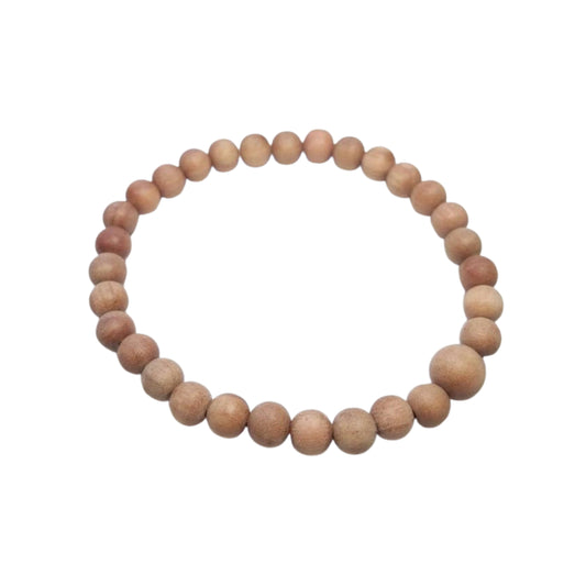 Sustainable Indian Sandalwood Beaded Bracelet Wrist Mala 8mm (1 Pack)