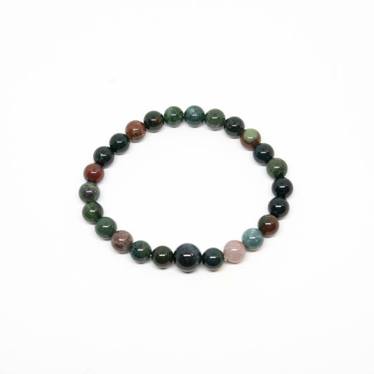 Longer Length Bloodstone Beaded Bracelet Wrist Mala 8mm (6 Pack)