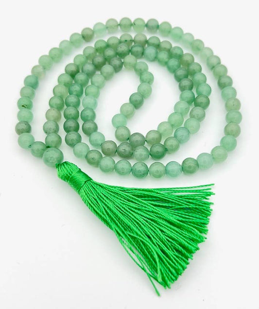 Green Aventurine Zen 108 Bead Mala - Prayer Beads - 8mm (1 Pack)