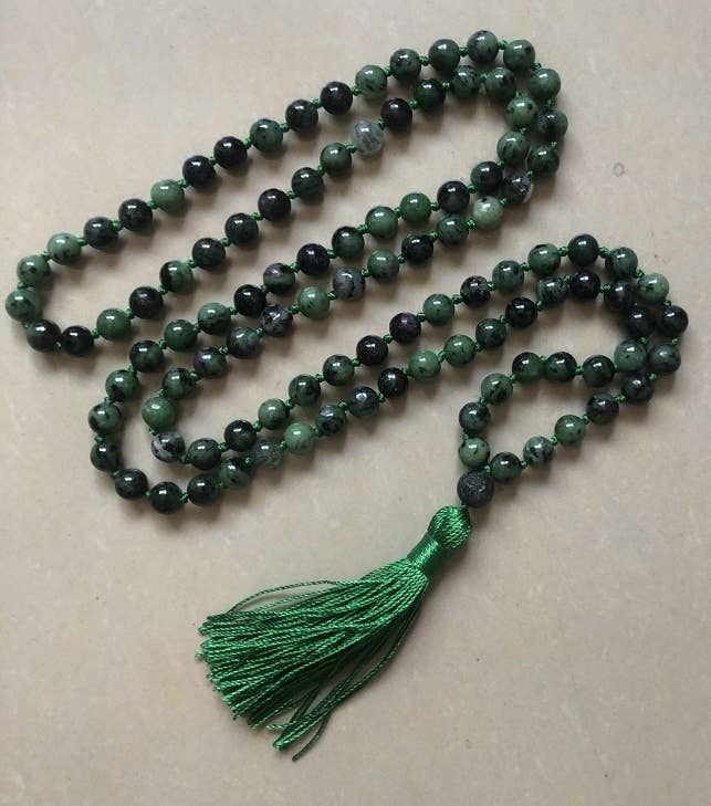 Ruby Zoisite Knotted 108 Bead Mala - Prayer Beads - 8mm (1 Pack)