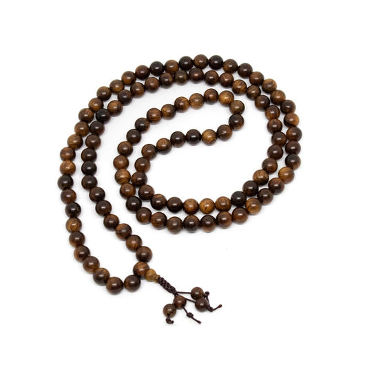 Black Pear Wood Zen 108 Bead Mala - Prayer Beads - 8mm (1 Pack)