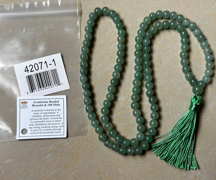 Green Aventurine Zen 108 Bead Mala - Prayer Beads - 8mm (1 Pack)