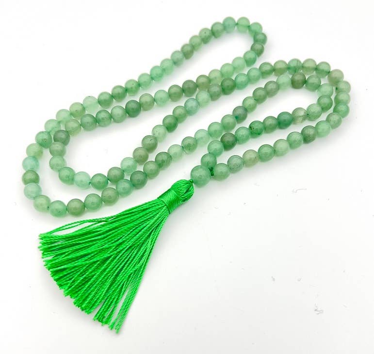 Green Aventurine Zen 108 Bead Mala - Prayer Beads - 8mm (1 Pack)