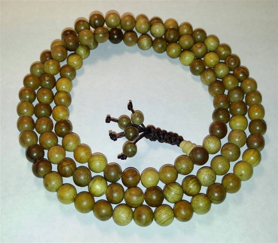 Gold Phoebe Wood Zen 108 Bead Mala - Prayer Beads - 8mm (2 Pack)