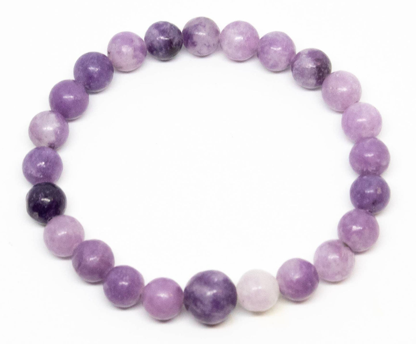 Longer Length Lepidolite Beaded Bracelet - Wrist Mala - 8mm (2 Pack)