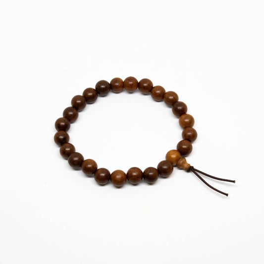 Sustainably Grown Yew Wood Beaded Bracelet - Wrist Mala 8mm (6 Pack)